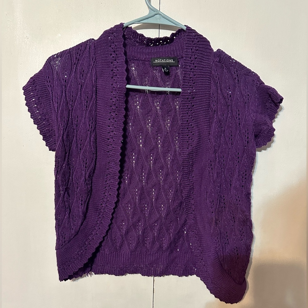 Purple Lace Cardigan Shrug